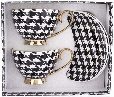 Komplet Filiżanek Z Podstawką 2+2