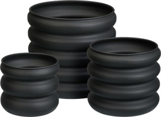 Zestaw 3 osłonek cynkowanych ciemny szary