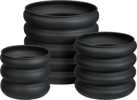 Zestaw 3 osłonek cynkowanych ciemny szary