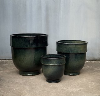 HEVRA Komplet 3 osłonek ceramicznych 43x43x44cm, 34x34x35cm, 24x24x25cm
