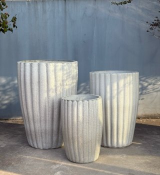 HEVRA Komplet 3 osłonek ceramicznych 46x46x68cm 38x38x58cm 29x29x44cm