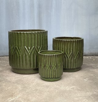 HEVRA Komplet 3 osłonek ceramicznych43x43x44cm, 34x34x35cm, 24x24x25cm