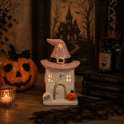 DOMEK CERAMICZNY HALLOWEEN NA T-LIGHT MAŁY