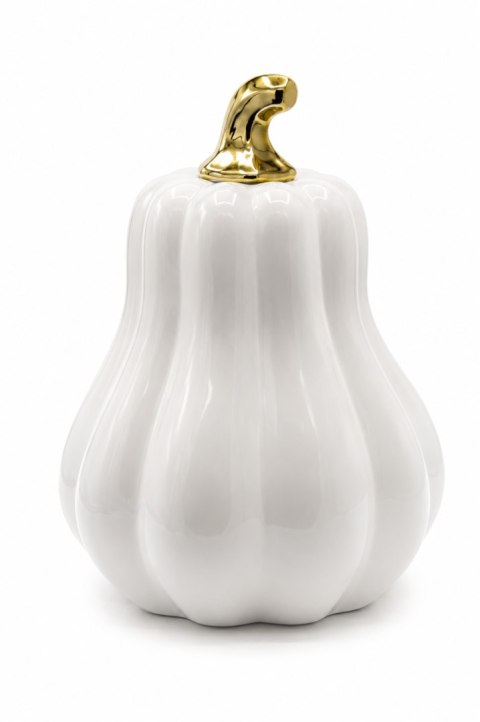 DYNIA CERAMICZNA "GRUSZKA" BIAŁO-ZŁOTA MAXI 22 cm