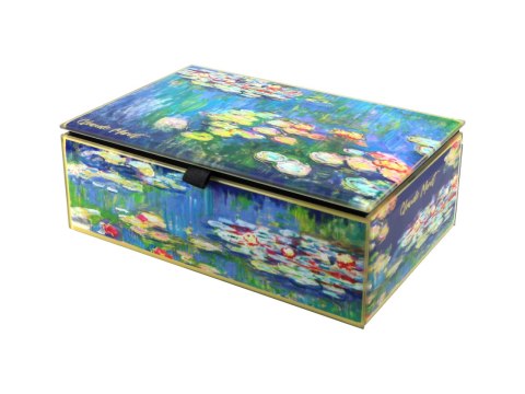 Szkatułka szklana na biżuterię - C. Monet, Nenufary (CARMANI)