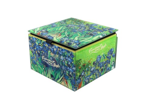 Szkatułka szklana na biżuterię - V. van Gogh, Irysy (CARMANI)