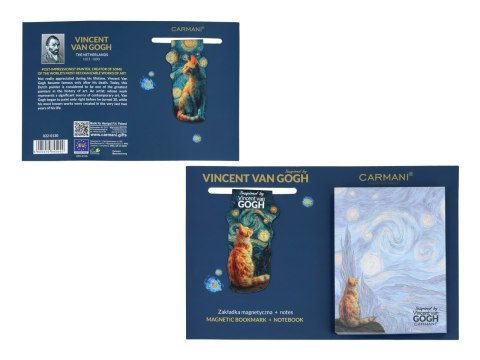 Kpl. Notes magnetyczny i magnes - Inspirowane malarstwem V. van Gogh (CARMANI)