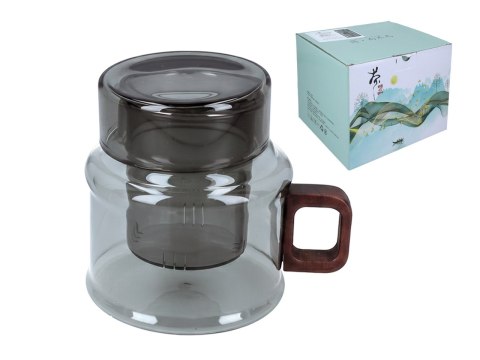 Czajnik szklany z sitkiem i przykrywką