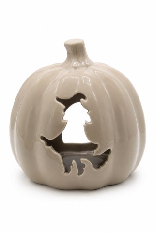 ŚWIECZNIK CERAMICZNY Z CZAROWNICĄ BEŻOWY DUŻY