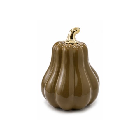 DYNIA CERAMICZNA "GRUSZKA" CIEMNOBEŻOWO-ZŁOTA MAXI 23CM