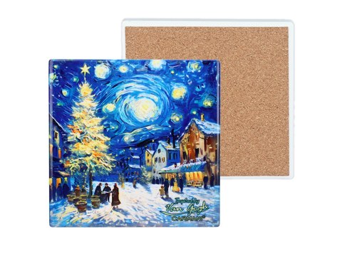 Kpl. 4 podkładek ceramicznych - inspirowany malarstwem van Gogha, Boże Narodzenie (CARMA