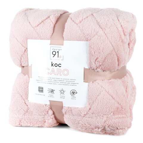 KOC D91 CARO 200 X 220 CM PUDROWY RÓŻ