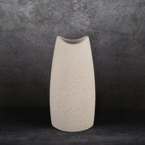 WAZON DEKORACYJNY RISO 12 X 7 X 26 CM KREMOWY