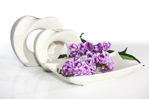 WAZON DEKORACYJNY RISO O 14 X 40 CM KREMOWY