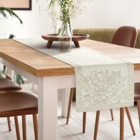 OBRUS BENE 40 X 135 CM KREMOWY