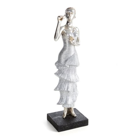 FIGURKA DEKORACYJNA DOLI 9 X 8 X 31 CM SREBRNY