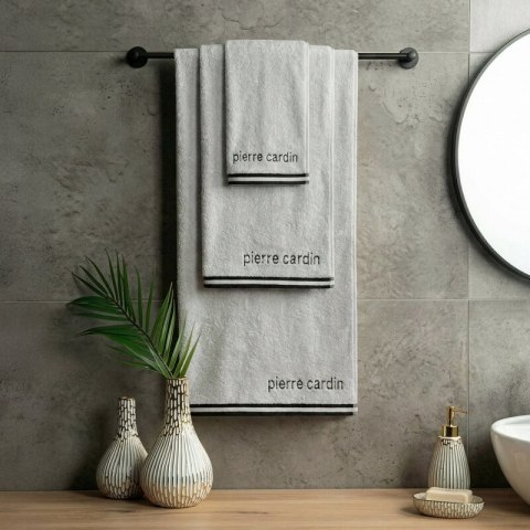 RĘCZNIK PIERRE CARDIN ROCCO 70 X 140 CM SREBRNY