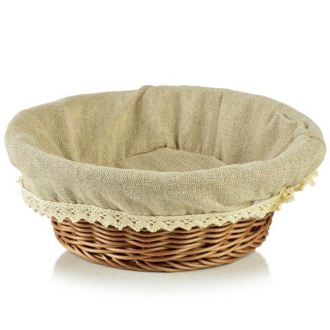 SINO Koszyk 20x20x7cm z polirattanu materiał koronka