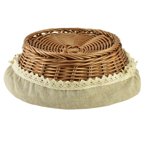 SINO Koszyk 20x20x7cm z polirattanu materiał koronka