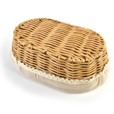 SINO Koszyk 28x18x9cm z polirattanu materiał koronka