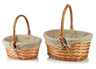 WILL Komplet 2 koszy materiał koronka 42x35x21/48 34x25x15/38cm