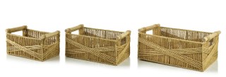 WILL Komplet 3 koszy prostokątnych z uchwytami 36x25x14/31x20x13/26x15x12cm