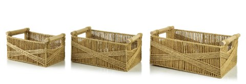 WILL Komplet 3 koszy prostokątnych z uchwytami 36x25x14/31x20x13/26x15x12cm