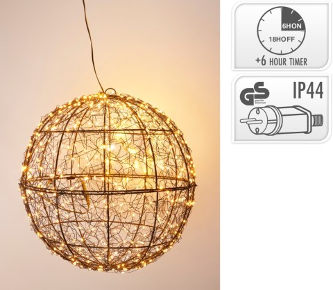 BOMBKA LED METALOWA CZARNA 35 CM