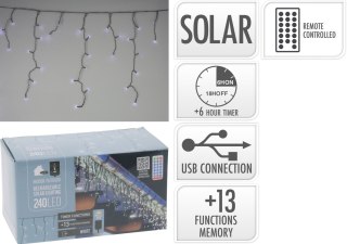 GIRLANDA SOLARNA 240 LED BIAŁA