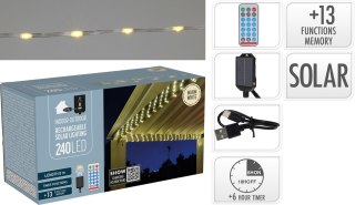 GIRLANDA SOLARNA 240 LED CIEPŁA BIAŁA