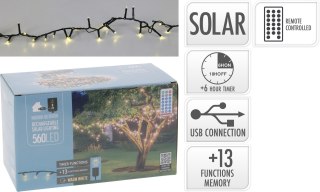 GIRLANDA SOLARNA 560 LED CIEPŁA BIAŁA