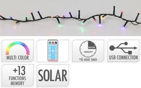 GIRLANDA SOLARNA 768 LED WIELOKOLOROWA