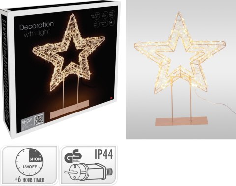 GWIAZDA LED NA PODSTAWIE 37 CM EKSTRA CIEPŁA BIAŁA