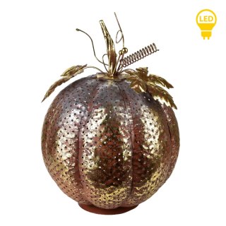 HAZEL Figura dynia metalowa 23x23x30cm LED 2x3AAA
