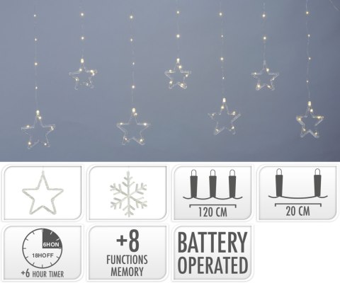 KURTYNA LED 120X60 CM CIEPŁA BIAŁA