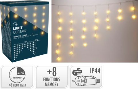 KURTYNA LED 70 LED GWIAZDY