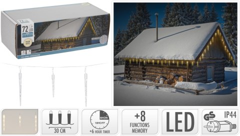 KURTYNA SOPLE LED 72 LED CIEPŁA BIAŁA