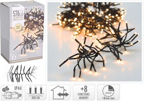 LAMPKI CLUSTER 576 LED CIEPŁA BIAŁA