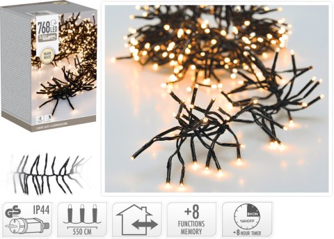 LAMPKI CLUSTER 768 LED CIEPŁA BIAŁA
