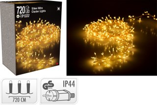 LAMPKI CLUSTER NA SREBRNYM DRUCIKU 720 LED CIEPŁA BIAŁA