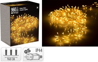 LAMPKI CLUSTER NA SREBRNYM DRUCIKU 960 LED CIEPŁA BIAŁA