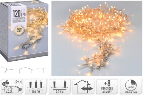 LAMPKI LED 120 LED CIEPŁA BIAŁA