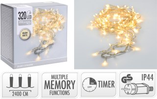 LAMPKI LED 320 LED CIEPŁA BIAŁA