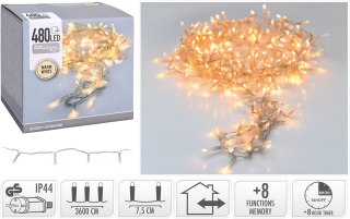 LAMPKI LED 480 LED CIEPŁA BIAŁA