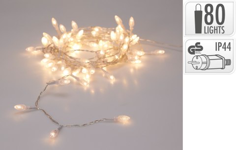 LAMPKI LED 80 LED CIEPŁA BIAŁA