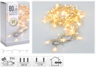 ŁANCUCH LED 80L ZEWNĘTRZNE 6M