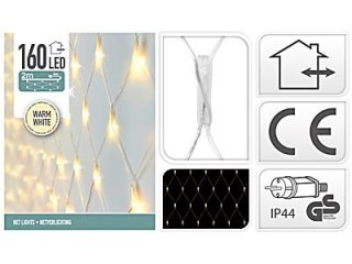 ŁAŃCUCH ŚWIETLNY SIATKA 160LED CIEPŁY BIAŁY