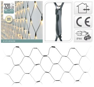 Łańcuch świetlny 320LED h1,5x3m siatkaciepły