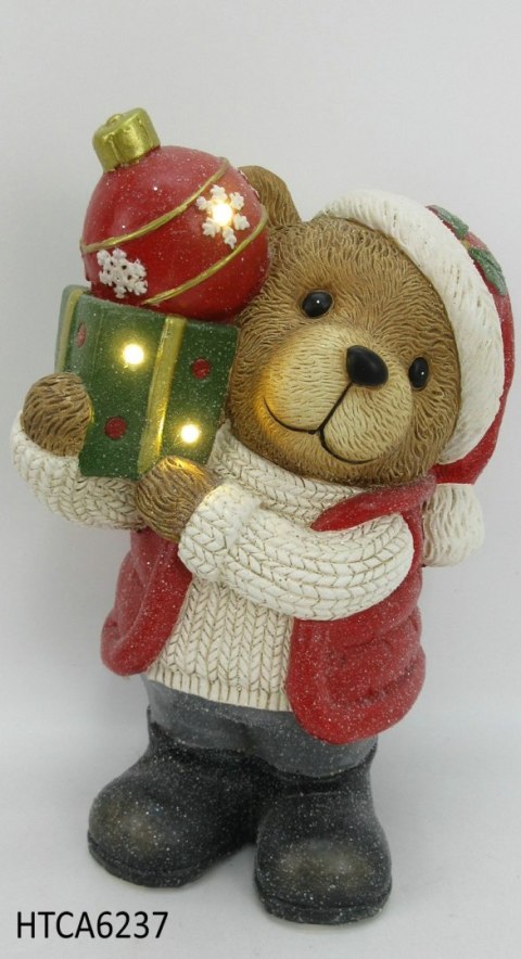 SANTA LILA Figura Miś LED 23,5x19x40cm