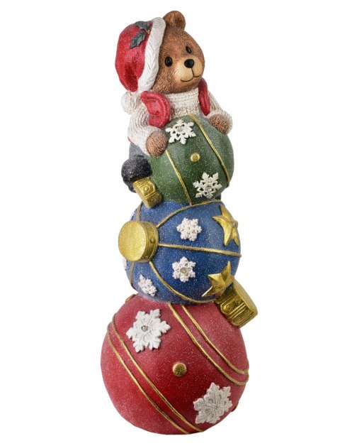 SANTA LILA Figura Miś LED 24,5x24,5x65cm